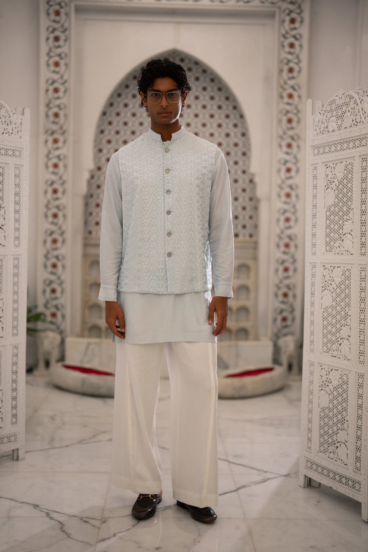 ICE BLUE KURTA-SHIRT