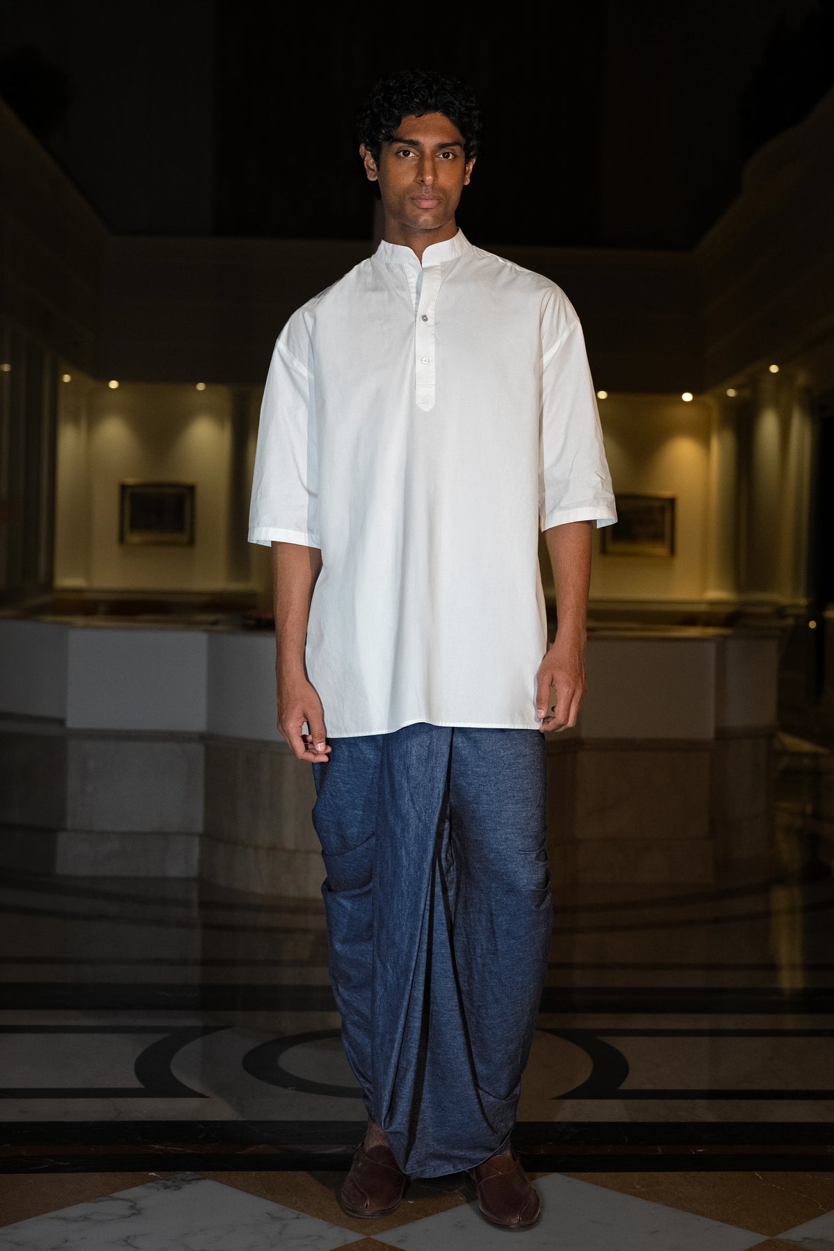 LONGLINE POPLIN KURTA-SHIRT