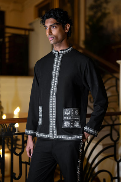 MIRRORWORK EMBROIDERED SHACKET & PANT SET