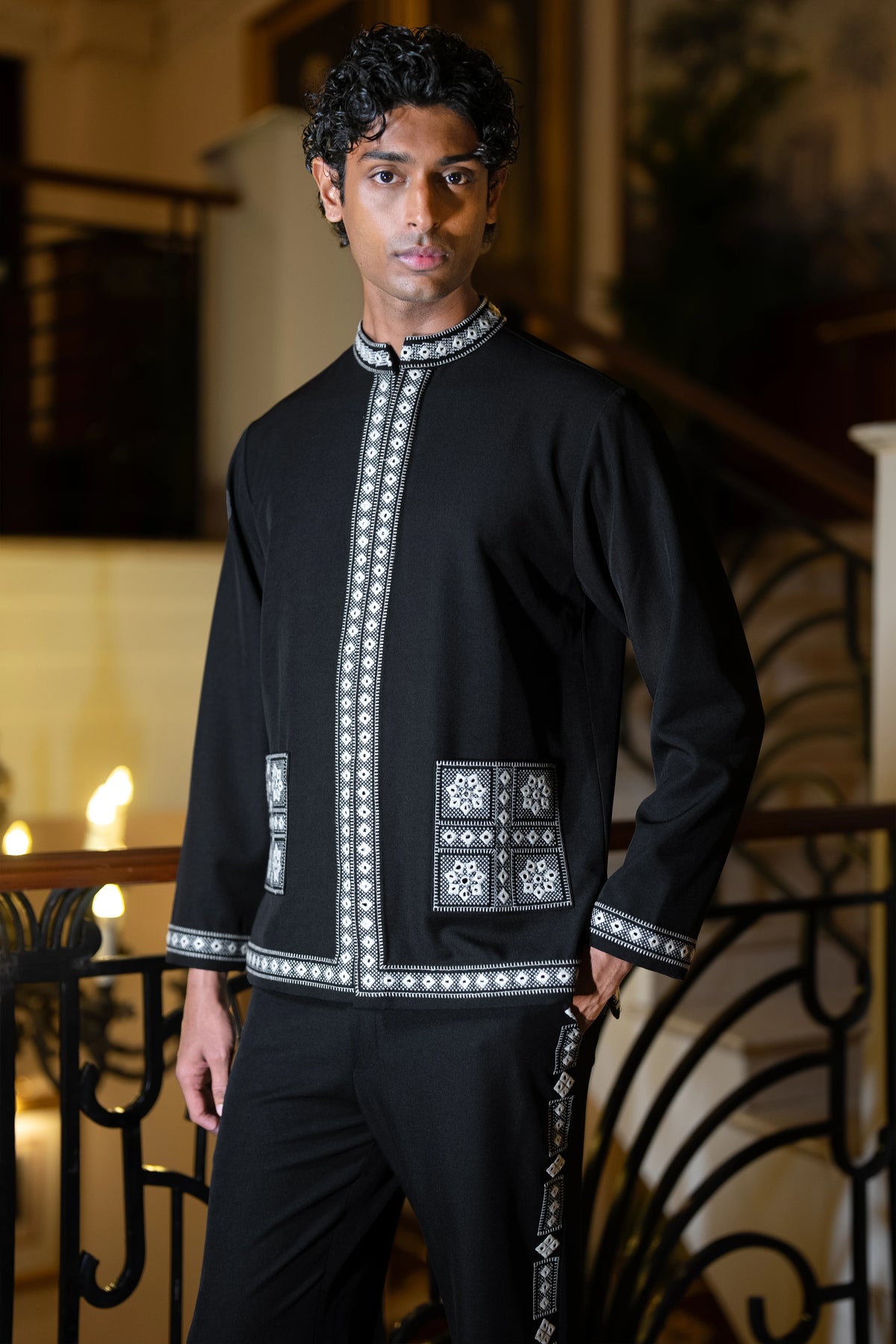 MIRRORWORK EMBROIDERED SHACKET