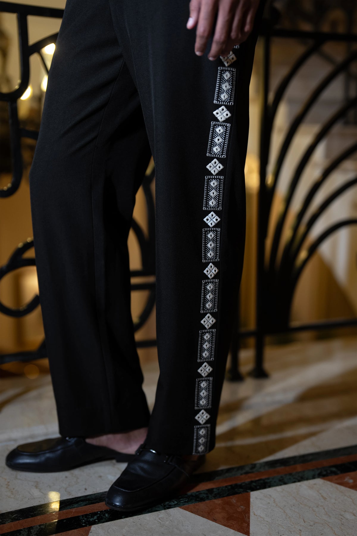 EMBROIDERED MIRRORWORK PANT