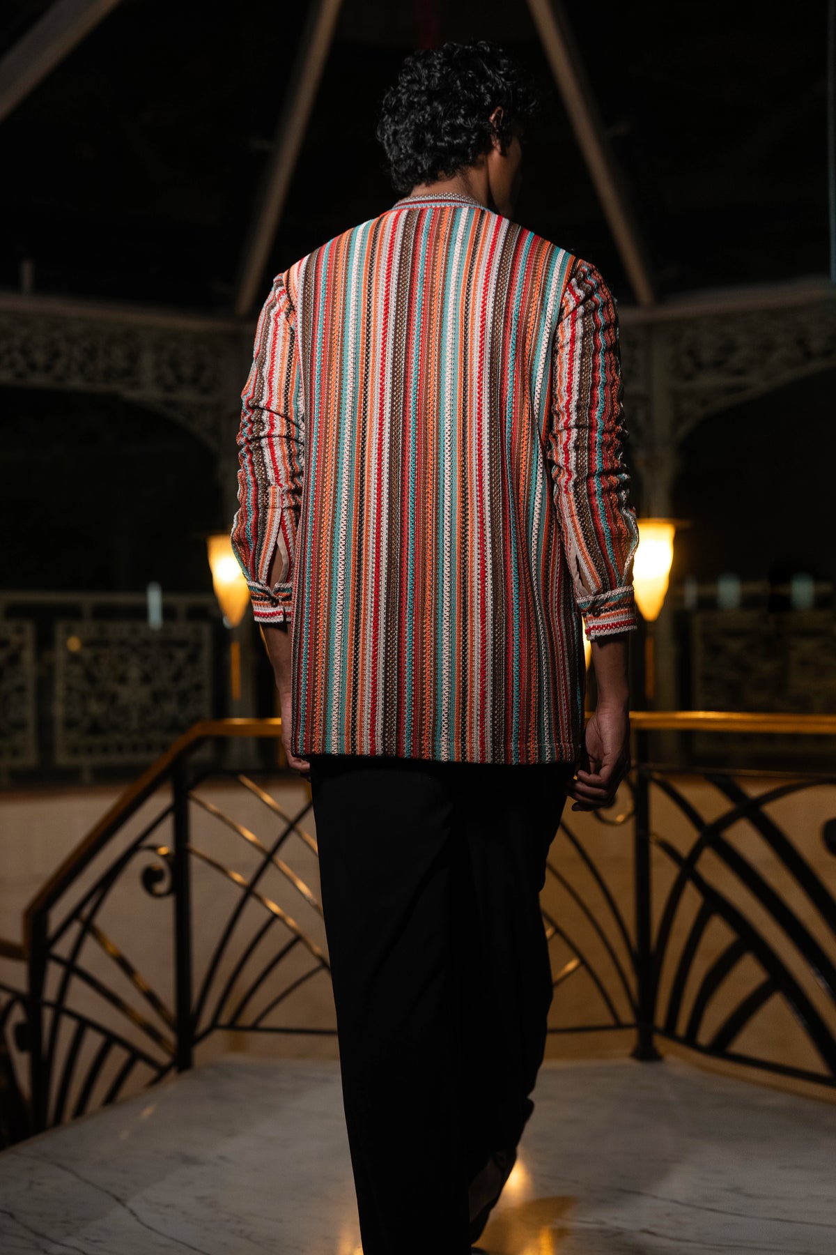 CROCHET LACE KURTA-SHIRT & WIDE-LEGGED PANT SET