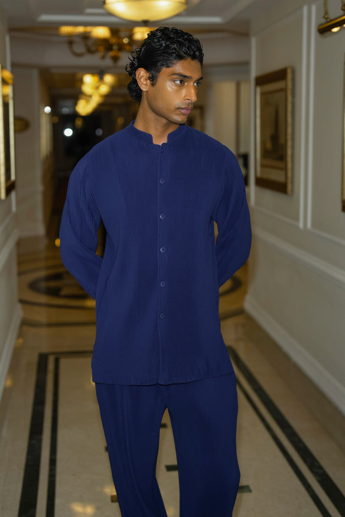 PLEATED BANDHGALA SHIRT & PANT SET dash and dot
