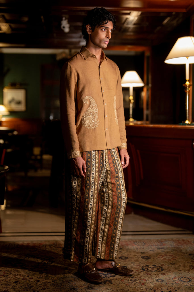 EMBROIDERED LINEN SHIRT dash and dot