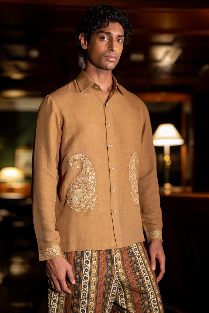 EMBROIDERED LINEN SHIRT dash and dot