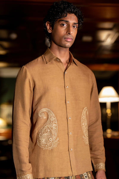 EMBROIDERED LINEN SHIRT