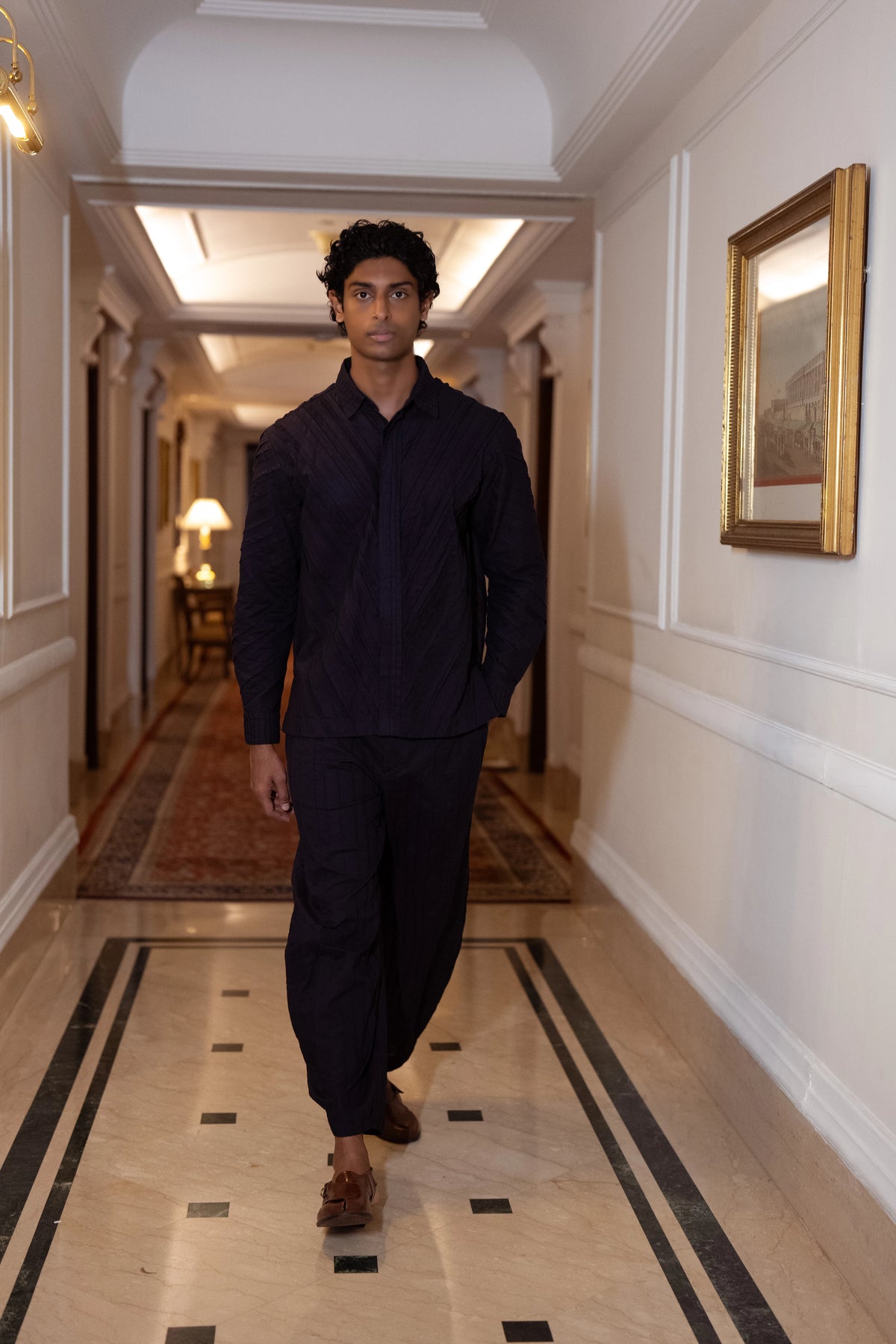 PINTUCK POPLIN SHIRT & PINTUCK BARREL PANT