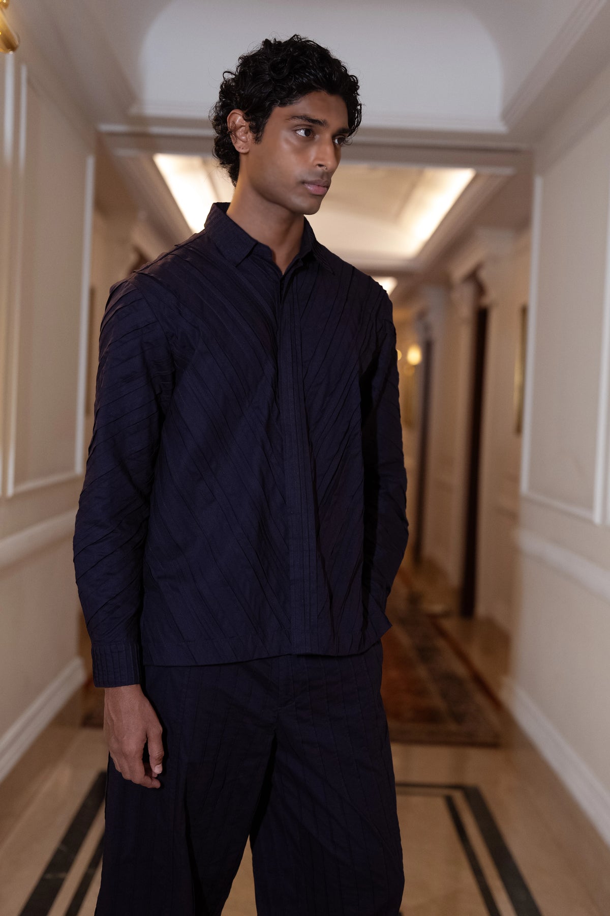 PINTUCK POPLIN SHIRT