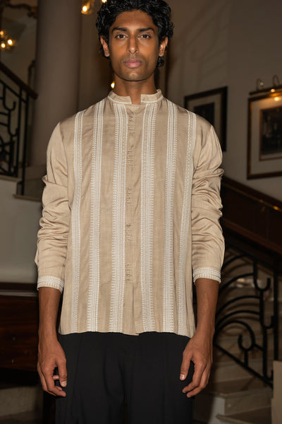 DORI EMBROIDERED STRIPE SHIRT