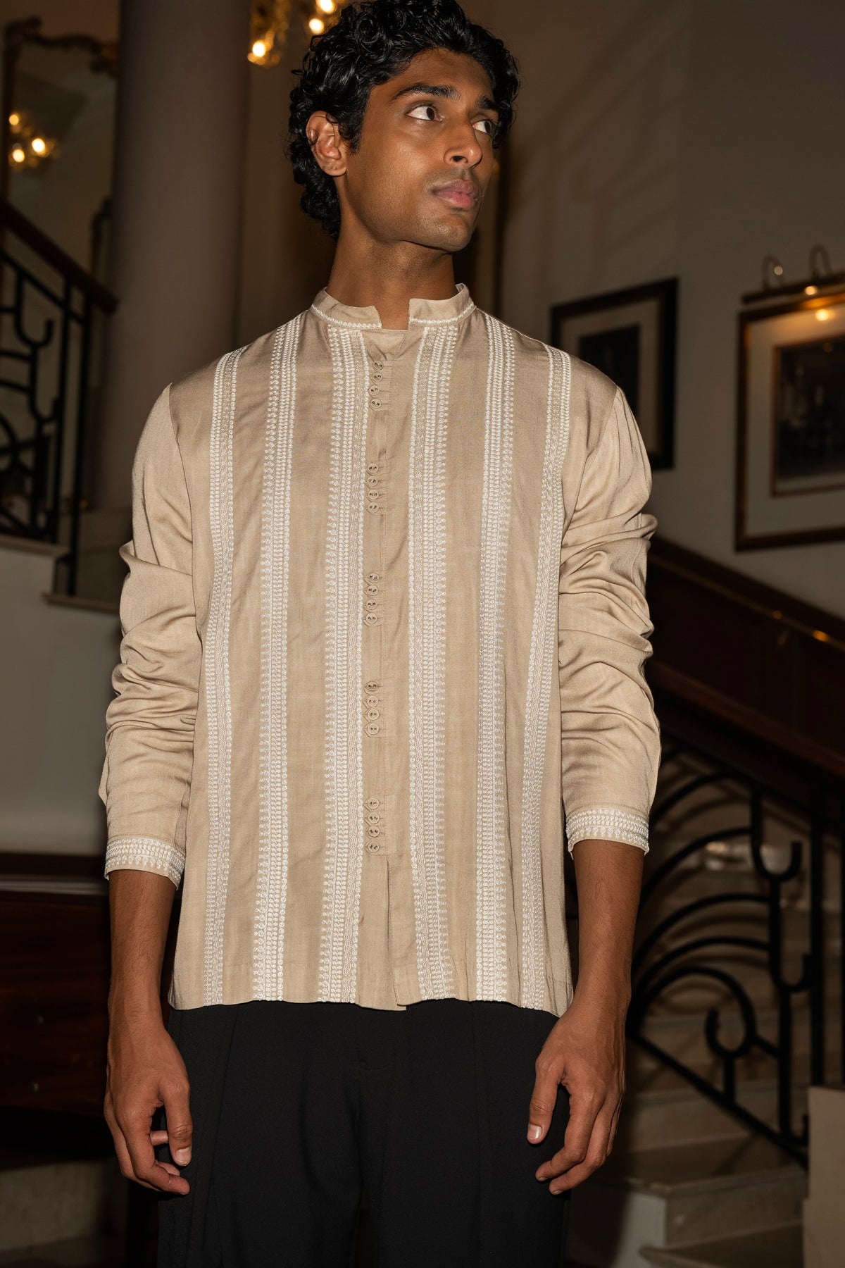 DORI EMBROIDERED STRIPE SHIRT
