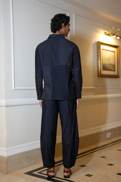 VARIEGATED PINTUCK SHIRT & BARREL PANT SET