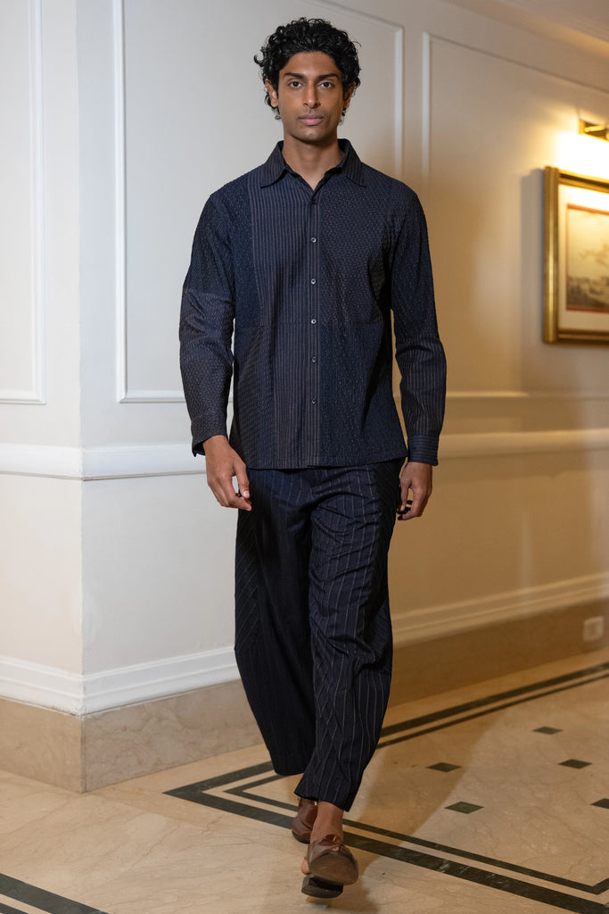 VARIEGATED PINTUCK SHIRT & BARREL PANT SET dash and dot