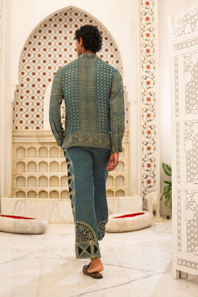 AJRAKH PRINT SHIRT & PANT SET dash and dot