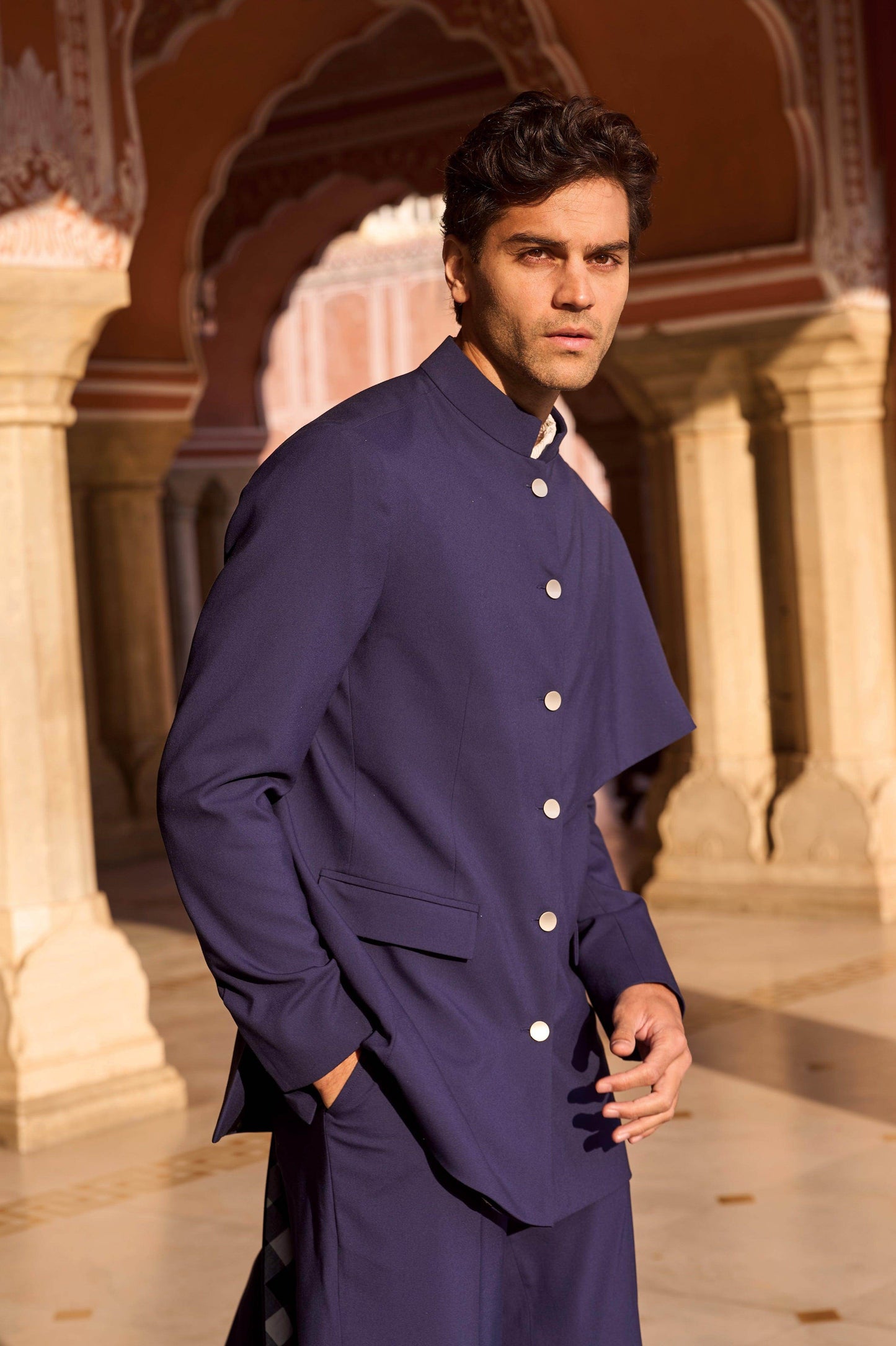 DRAPED PANEL BLAZER - dash and dot