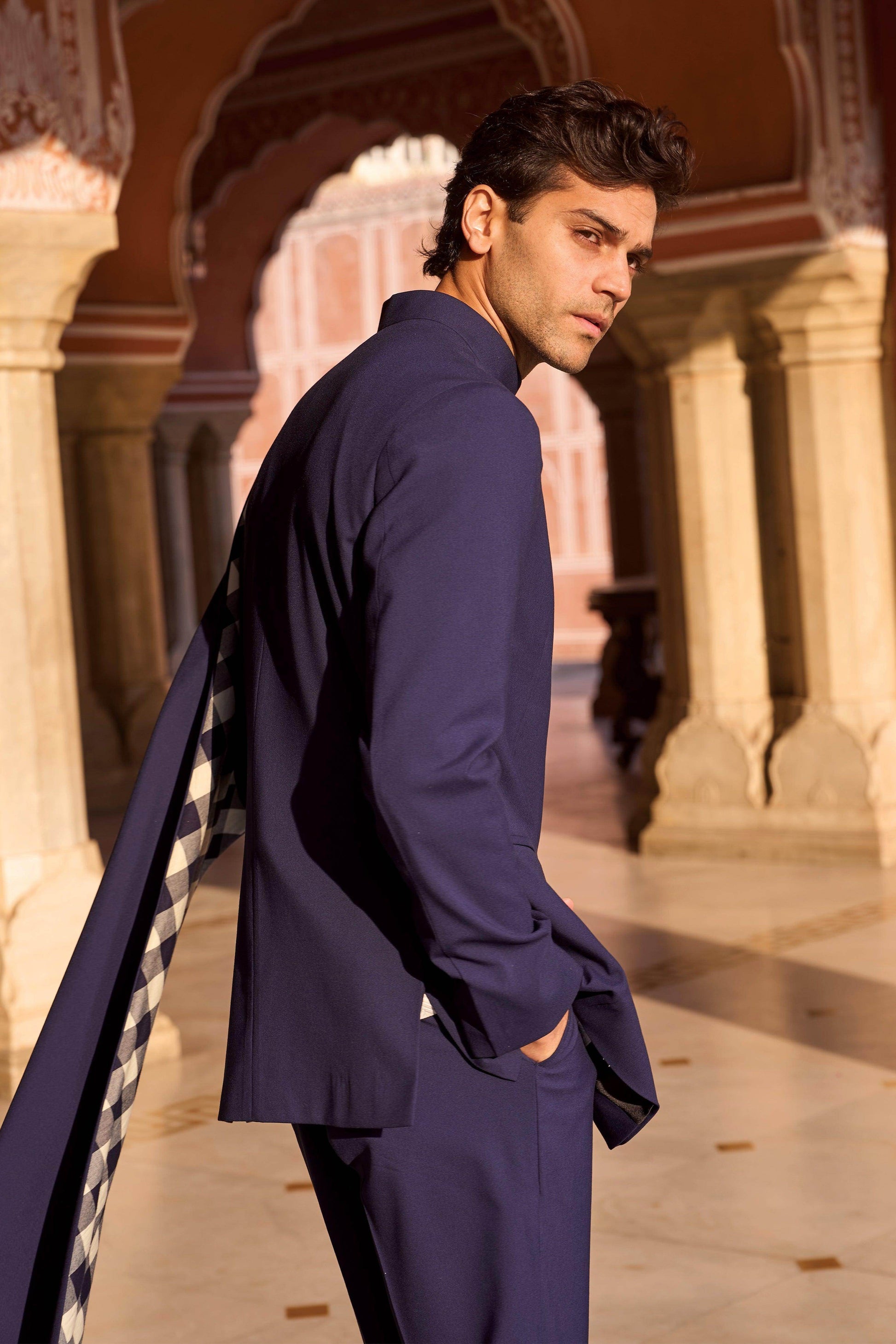 DRAPED PANEL BLAZER - dash and dot