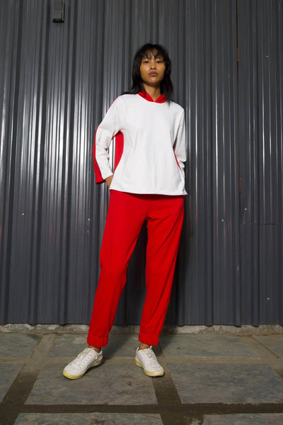 RED/WHITE TRACK SUIT - dash and dot