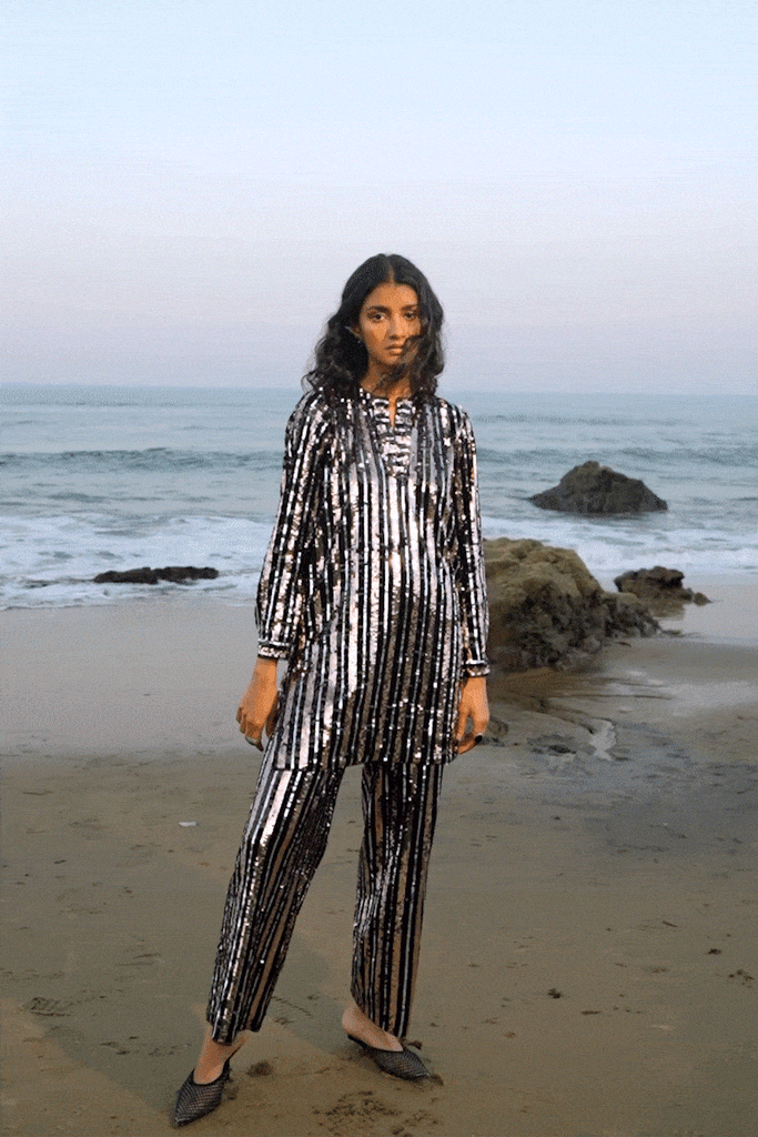 SEQUIN STRIPE LONG SET - dash and dot dash and dot