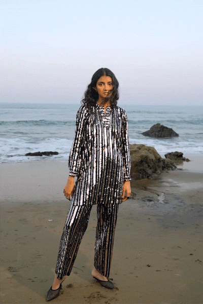 SEQUIN STRIPE LONG SET - dash and dot