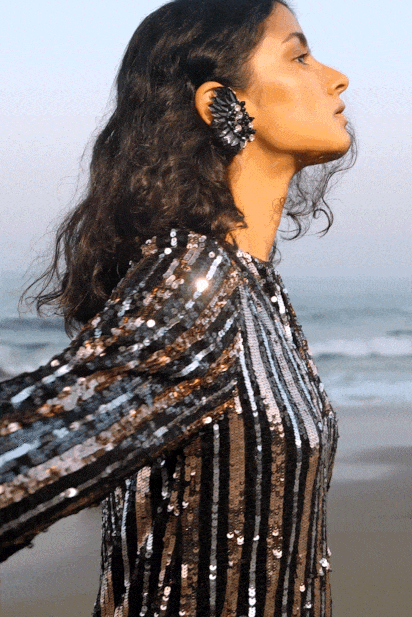 SEQUIN STRIPE LONG TOP - dash and dot dash and dot