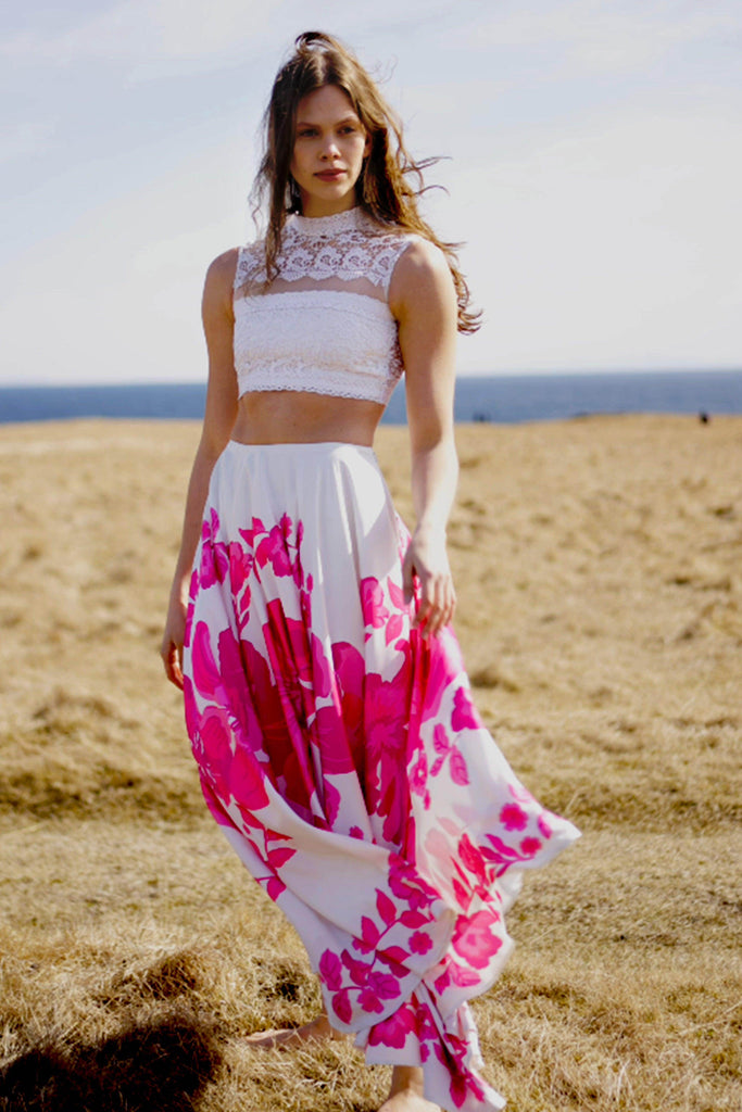FLORAL MAXI SKIRT - dash and dot dash and dot