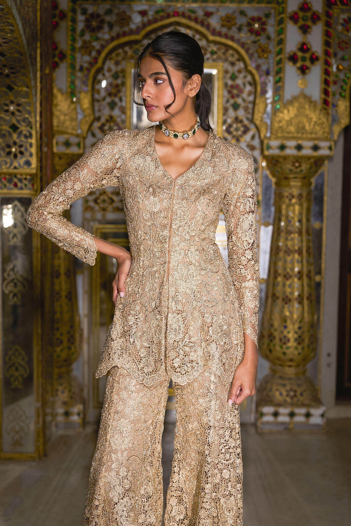 EMBROIDERED LACE PEPLUM SET - dash and dot dash and dot