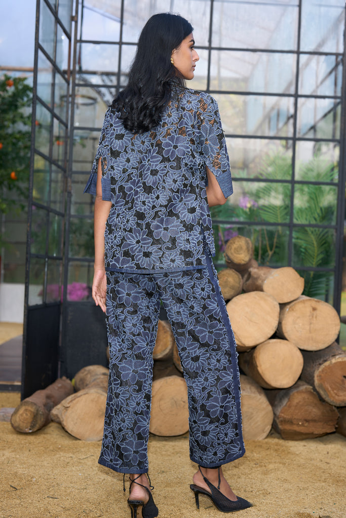DENIM CUTWORK LACE TOP dash and dot