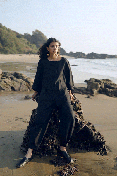 UNEVEN HEM LINEN TOP - dash and dot