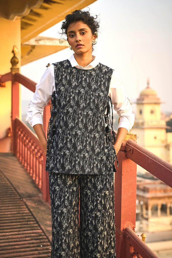 DENIM JACQUARD OVERLAY AND PANT SET - dash and dot dash and dot