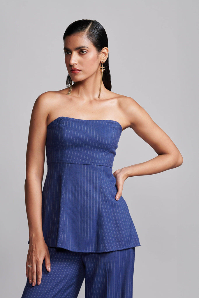 PINSTRIPE CORSET TOP - dash and dot dash and dot