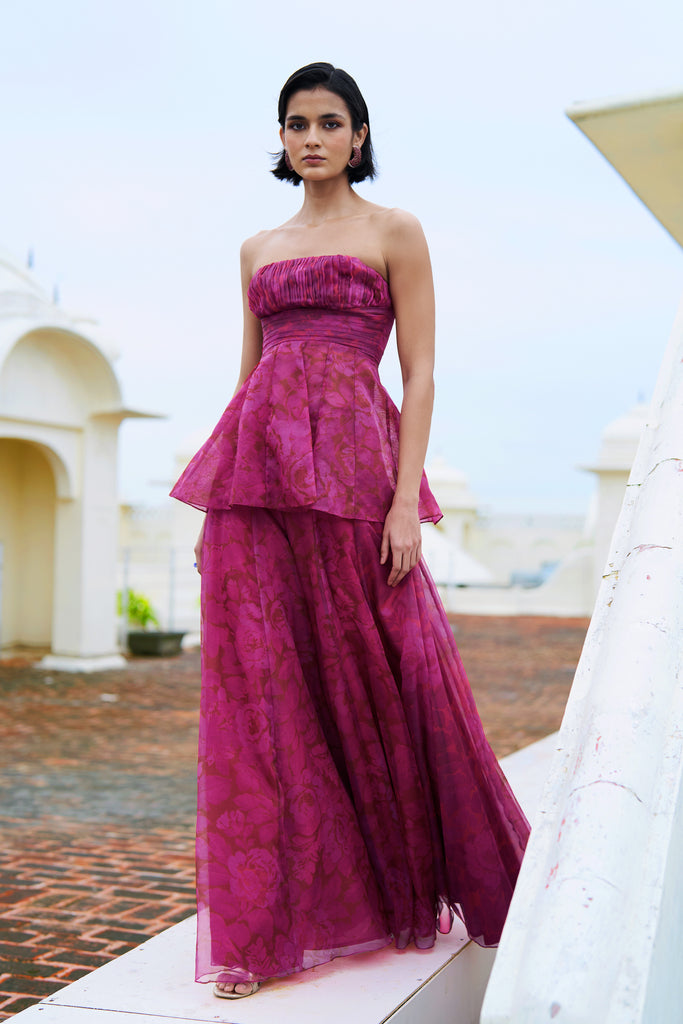 FLORAL PRINT PEPLUM TOP dash and dot