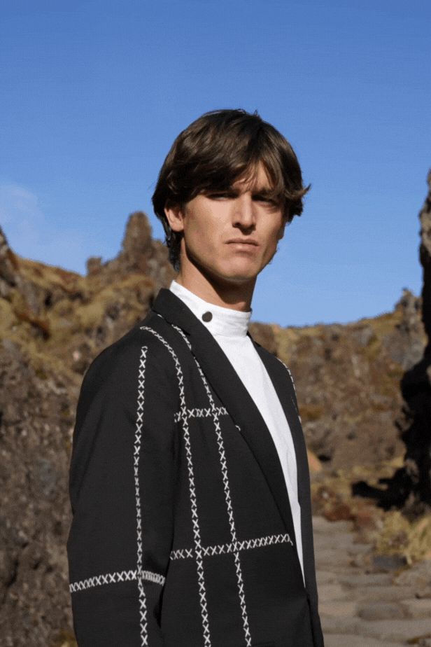 CONTRAST CROSS STITCH JACKET - dash and dot dash and dot