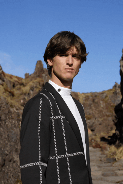 CONTRAST CROSS STITCH JACKET - dash and dot