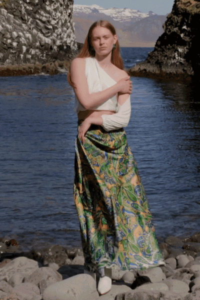 FIT & FLAIR PAISLEY SKIRT - dash and dot