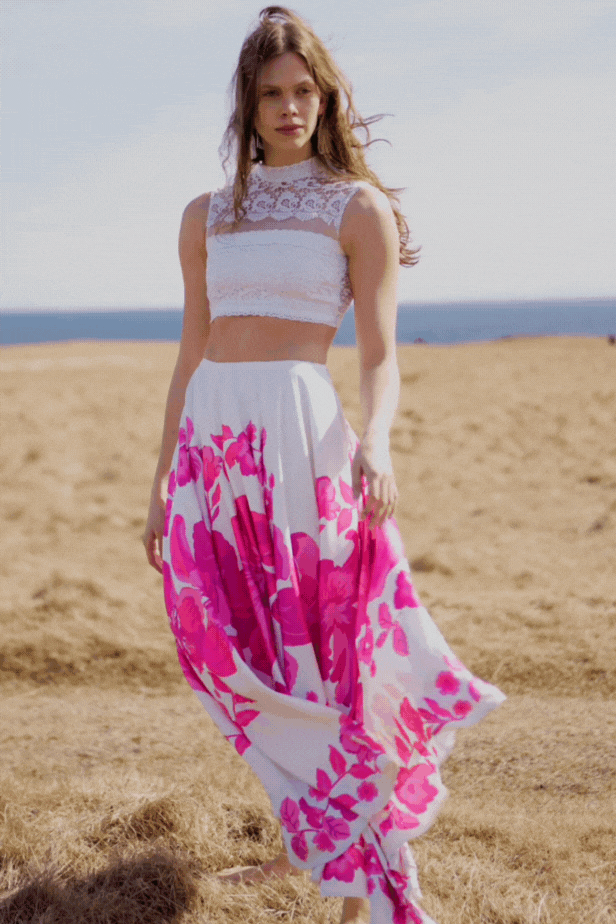 FLORAL MAXI SKIRT - dash and dot dash and dot