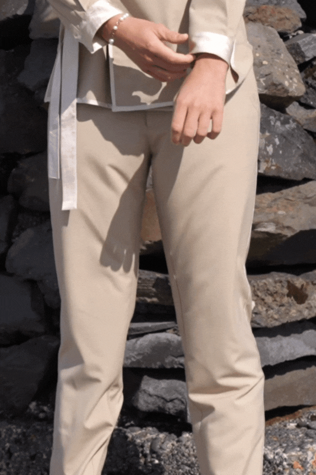 BEIGE SIDE TIE SET - dash and dot dash and dot