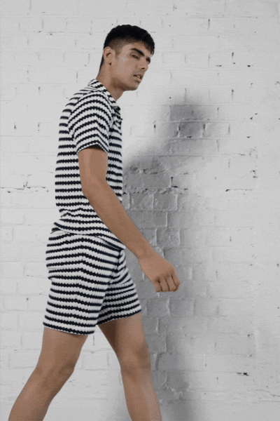 STRIPE KNIT SHORTS SET - dash and dot