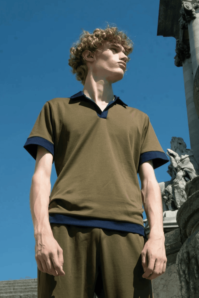 OLIVE POLO - dash and dot dash and dot