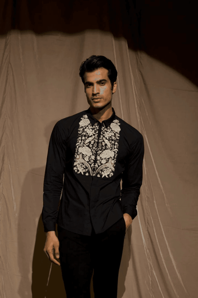 EMBROIDERED BIB SHIRT - dash and dot