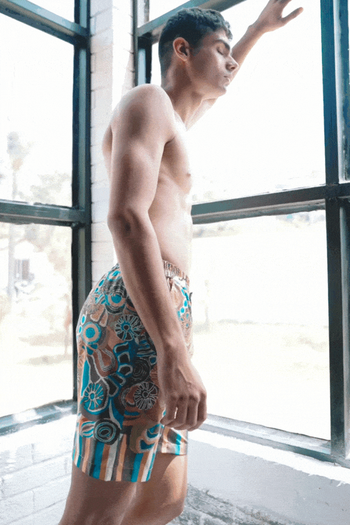 EARTH MULTI SWIM SHORTS - dash and dot dash and dot