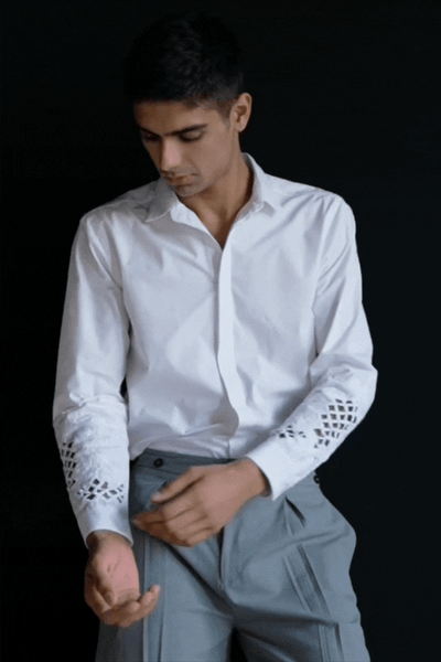 EMBROIDERED CUFF SHIRT - dash and dot