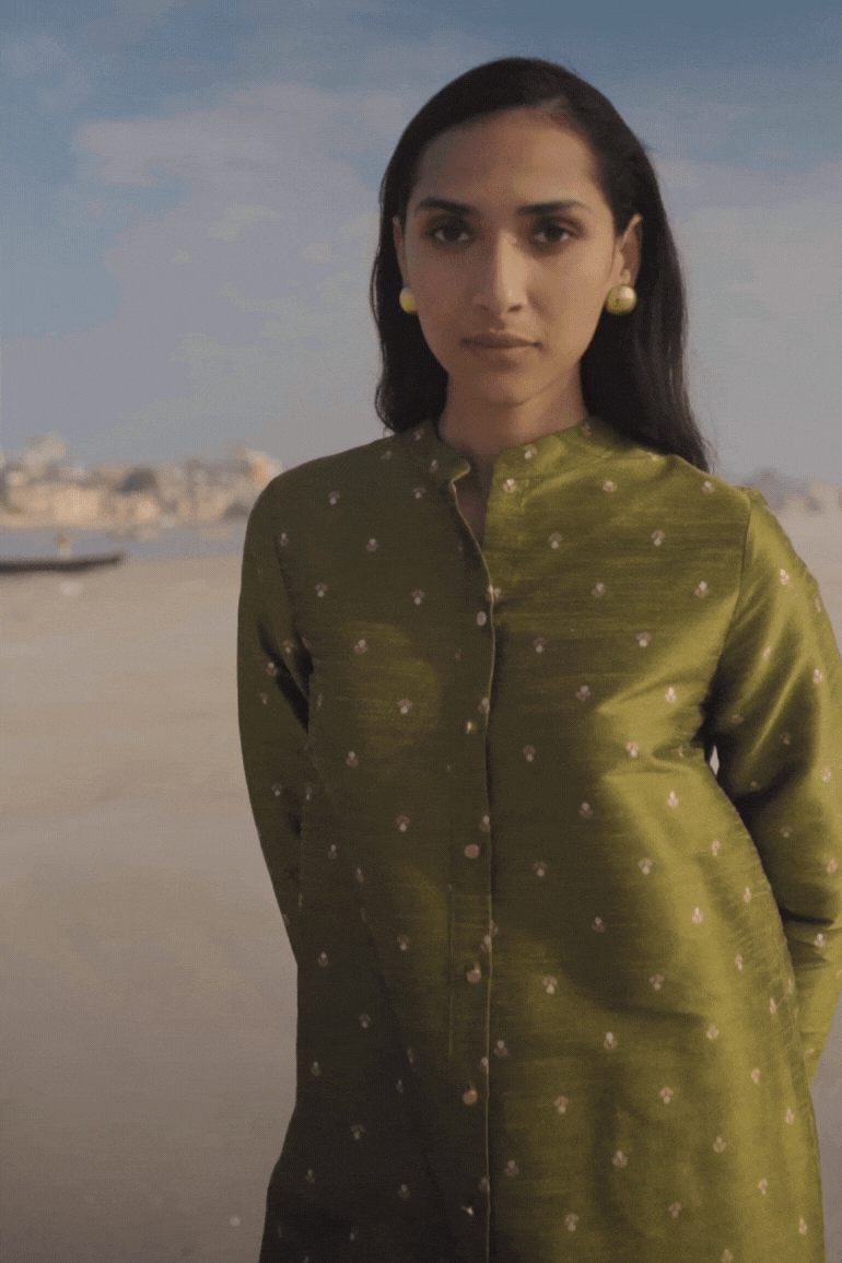 MOTIF LONGLINE BROCADE TOP - dash and dot