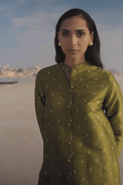 MOTIF LONGLINE BROCADE TOP - dash and dot