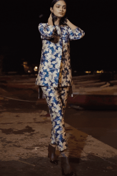 TAPERED BROCADE PANT - dash and dot