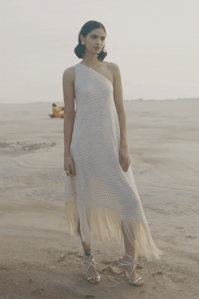 MIRROR SEQUIN FRINGE DRESS - dash and dot