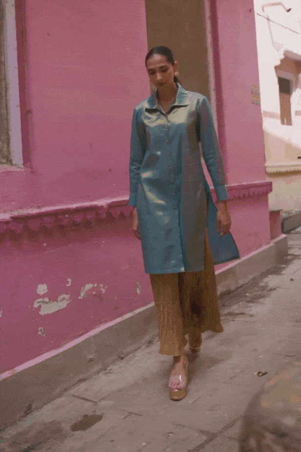 CRUSHED GOLD PANT - dash and dot dash and dot