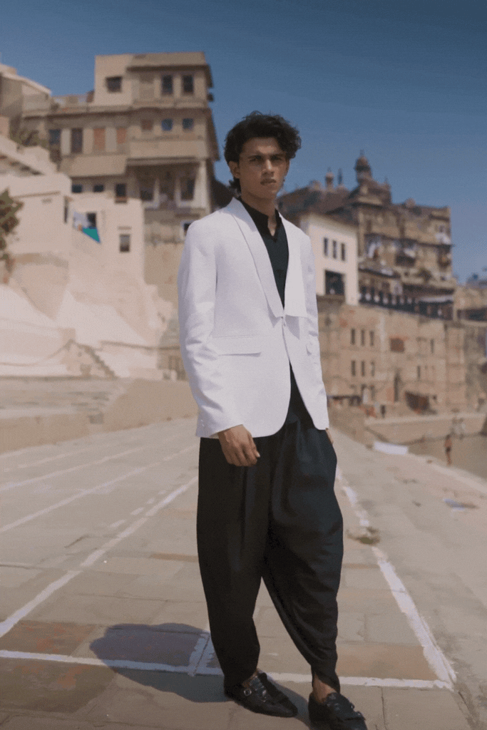 WHITE TUX - dash and dot dash and dot