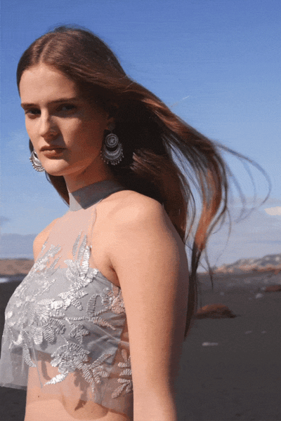 RIBBON EMBROIDERED MAXI SKIRT SET - dash and dot