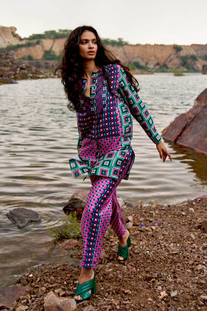 MOROCCAN TILE PRINTED PANT - dash and dot dash and dot