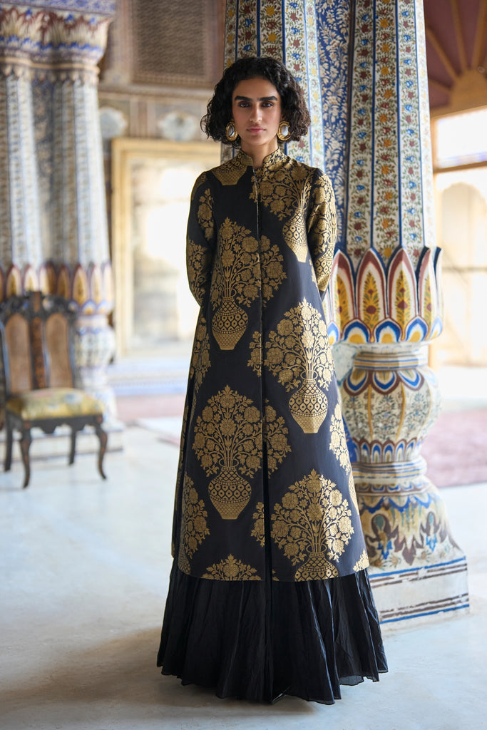 BENARES SILK BROCADE JACKET dash and dot