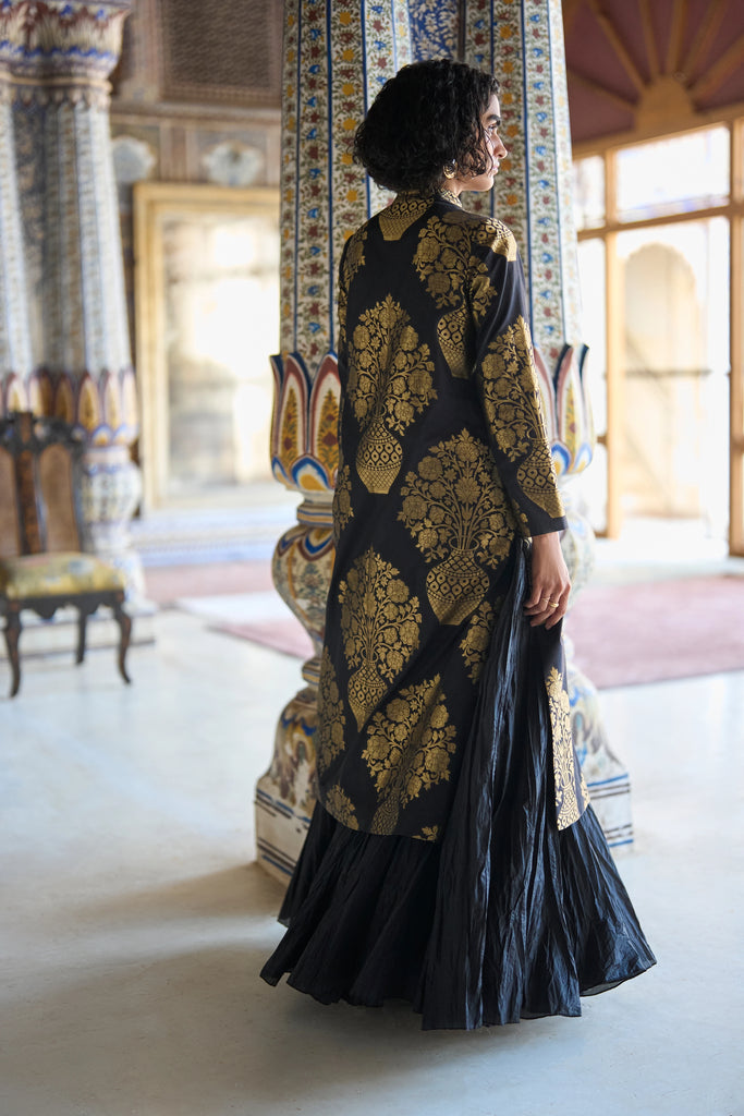 BENARES SILK BROCADE JACKET dash and dot